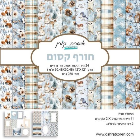 מארז קארדסטוק 12*12 אינץ' - חורף קסום - מכירה מוקדמת