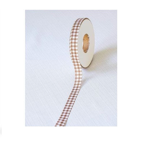 סרט משבצות גדולות 15 מ"מ - חום